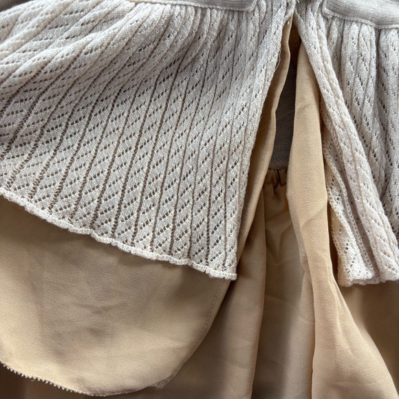 Anthropologie Knitted & Knotted Tiered Cream Peplum Wool Blend Sweater Size S - Picture 7 of 9